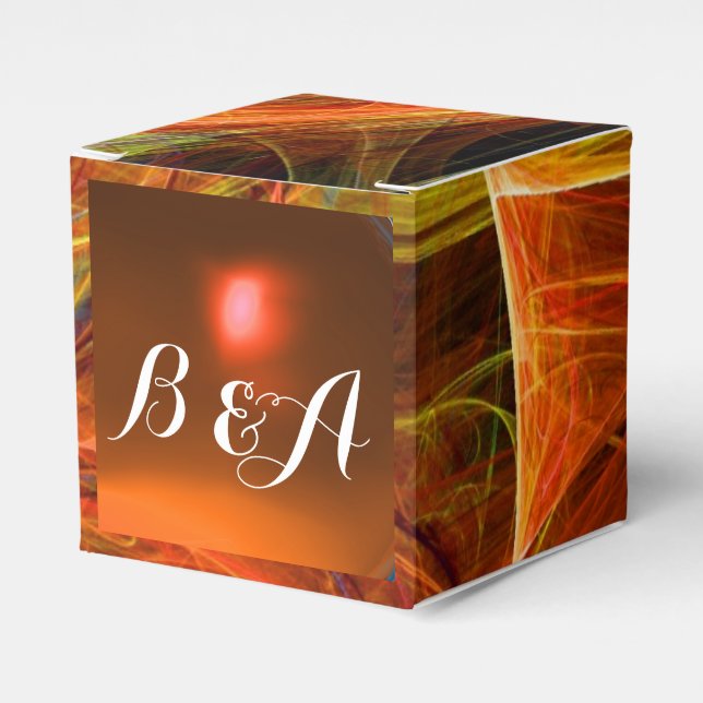 CRAZY PHOTON  GEMSTONE red yellow MONOGRAM Favour Box (Front Side)