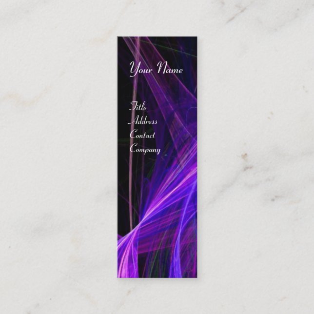 CRAZY PHOTON MONOGRAM gem blue Mini Business Card (Front)