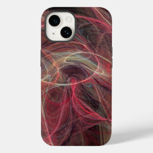 CRAZY PHOTON Pink Grey Fractal Waves iPhone 14 Case