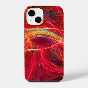 CRAZY PHOTON Pink Red Yellow Fractal Waves iPhone Case