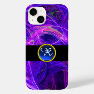 CRAZY PHOTON PURPLE BLUE GEM MONOGRAM Abstract Case-Mate iPhone 14 Case