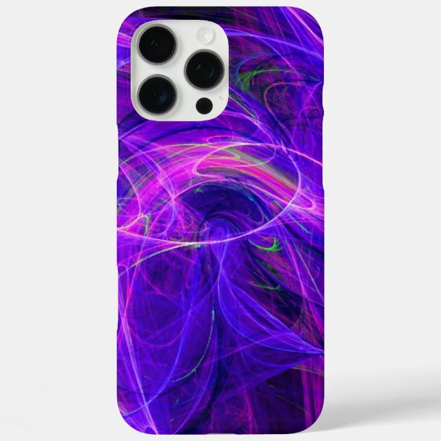 CRAZY PHOTON Purple BlueFractal Waves Case-Mate iPhone Case (Back)