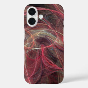 CRAZY PHOTON Purple Grey Fractal Waves iPhone 16 Case