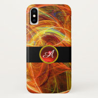 CRAZY PHOTON RED RUBY GEM STONE MONOGRAM