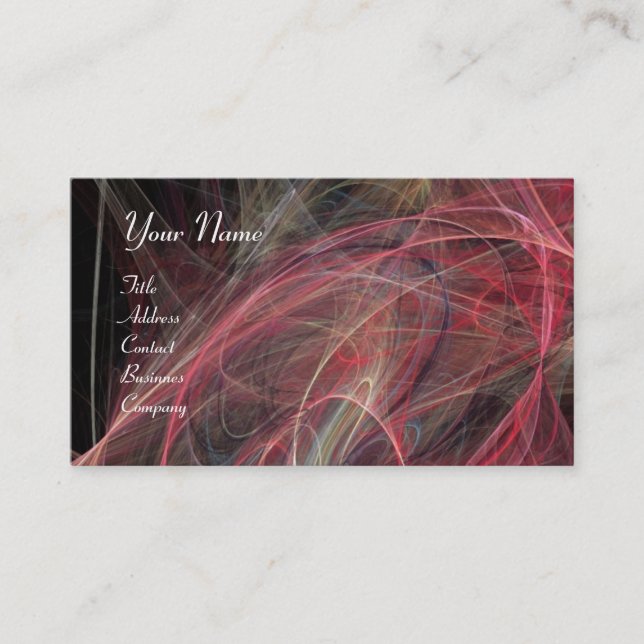 CRAZY PHOTON vibrant soft black purple white Business Card (Front)