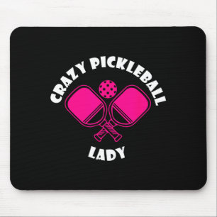 Crazy pickleball lady funny women pickle ball  mouse pad