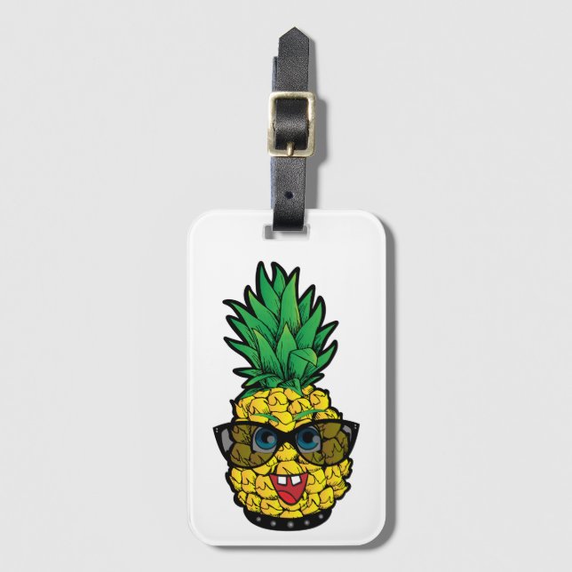 Crazy Pineapple Luggage Tag (Front Vertical)