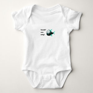 Crazy Piranha, Weird Funny Cartoon Fish Design Baby Bodysuit