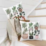 Crazy Plant Lady | Chic Watercolor Potted Plants Cushion<br><div class="desc">Are you crazy about plants? or know someone who just can't get enough of their plants? Then this "Crazy Plant Lady" throw pillow is perfect for yourself or as a gift. Our design features our beautiful chic handpainted watercolor potted plants. The words "Crazy Plant Lady" are written in a fun...</div>