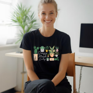 Crazy Plant Lady Chic Watercolor Potted Plants Tri-Blend Shirt