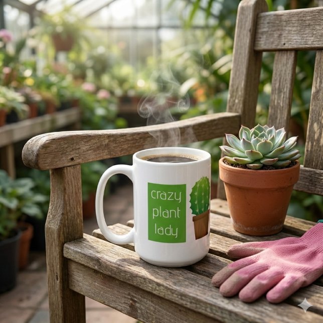 Crazy Plant Lady Coffee Mug (A plant lady mug serves as a thoughtful gift for the master gardener, or garden enthusiast)