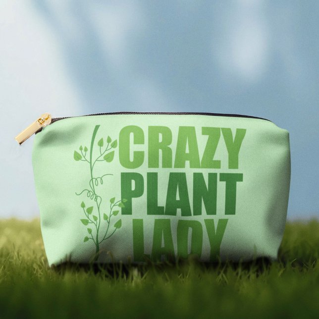 Crazy Plant Lady Cute Green Botanist Accessory Pouch (Creator Uploaded)