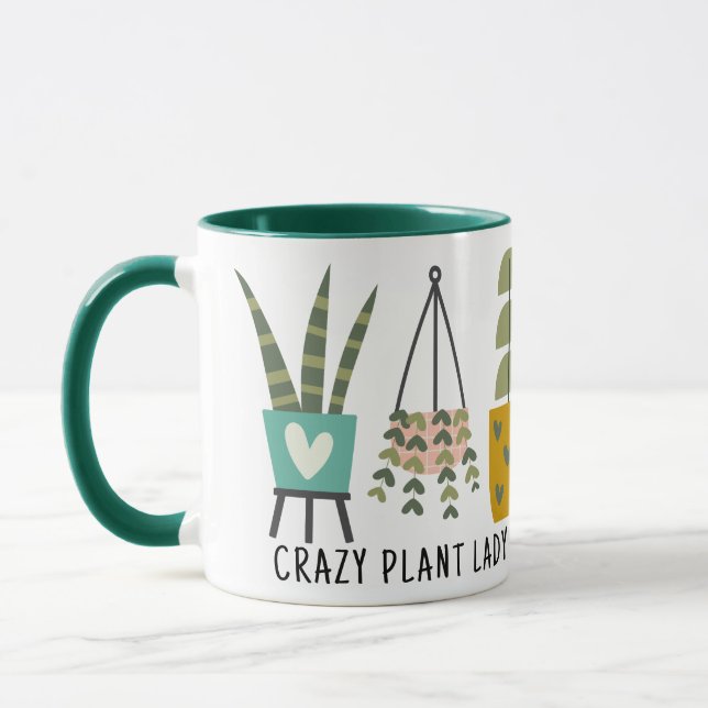 Crazy Plant Lady Fun Potted Plants Green          Mug (Left)
