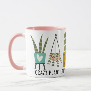 Crazy Plant Lady Fun Potted Plants Pink           Mug