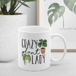 Crazy Plant Lady | Funny Plant Lovers Coffee Mug<br><div class="desc">Gift your favourite plant lover with this cute and funny mug featuring two potted plant illustrations and the phrase "crazy plant lady."</div>