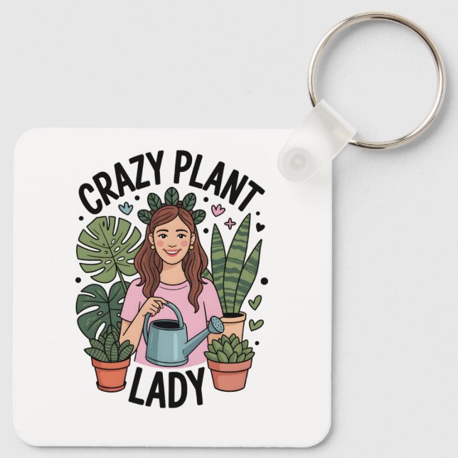 Crazy Plant Lady Key Ring (Back)