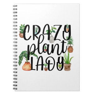 Crazy Plant Lady Notebook with Potted Plants