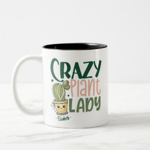 Crazy Plant Lady Personalized Two-Tone Coffee Mug