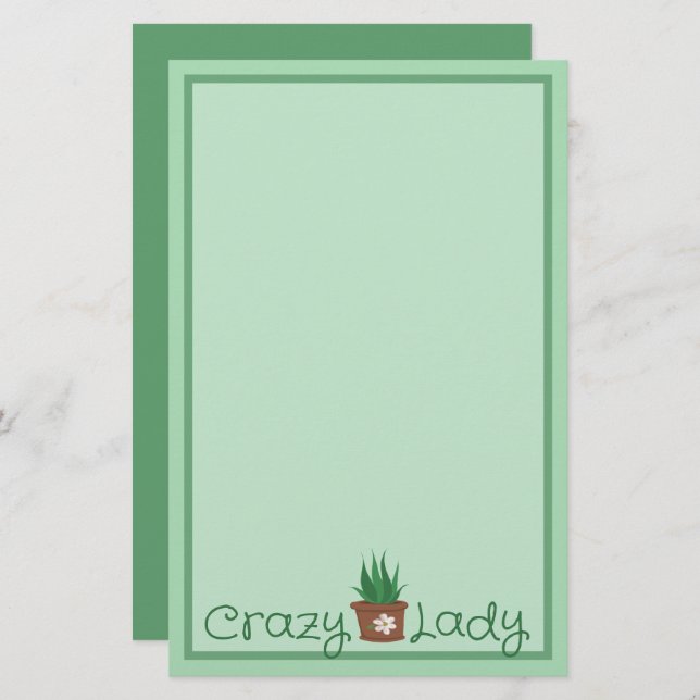 Crazy Plant Lady Stationery (Front/Back)