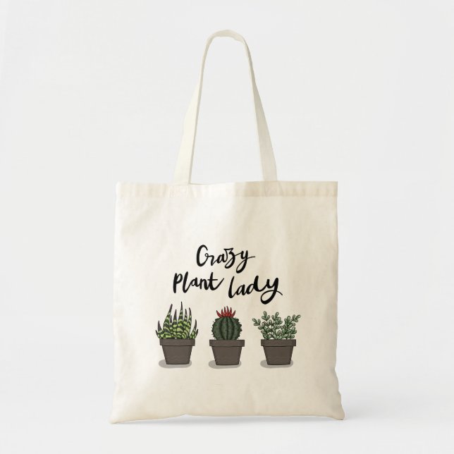 Crazy Plant Lady Tote Bag (Front)