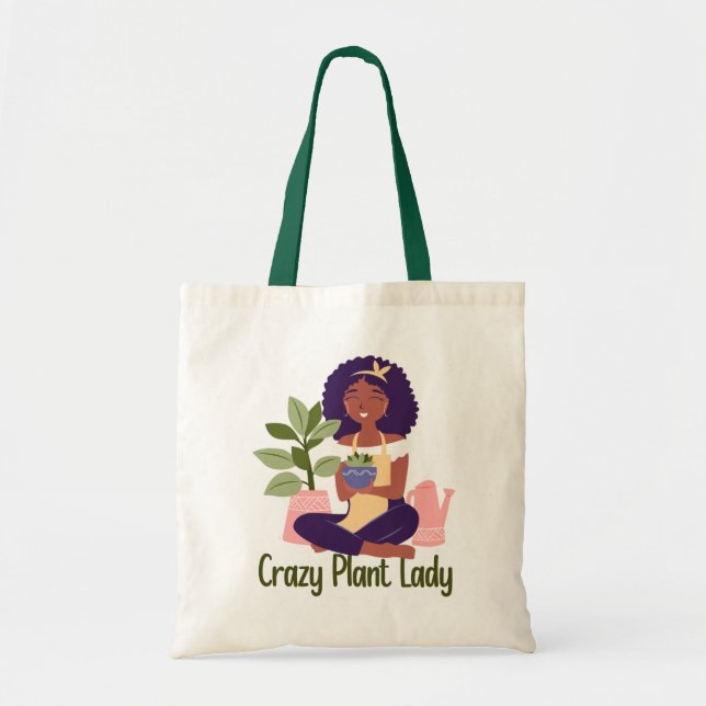 Crazy Plant Lady Tote Bag (Front)