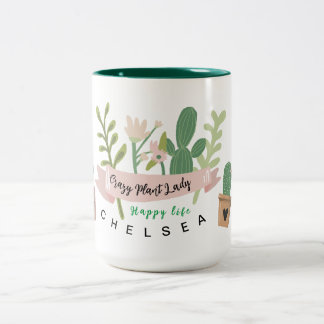 Crazy Plant Lady Two-Tone Coffee Mug