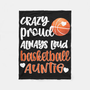 Crazy Proud Always Loud Bysketbyll Auntie Bysketby Fleece Blanket