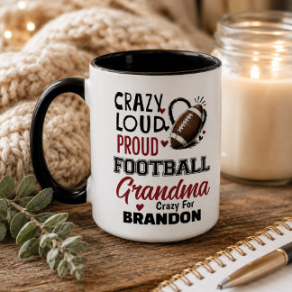 Crazy Proud Loud Football Grandma  Mug