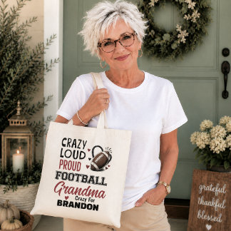 Crazy Proud Loud Football Grandma  Tote Bag