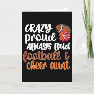 Crazy Proud Loud Footll And Cheerleading Cheer Aun Card