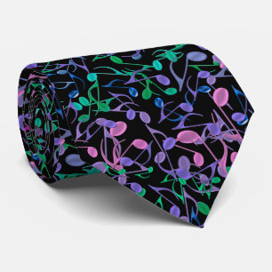 Crazy Psychedelic Music Notes Tie