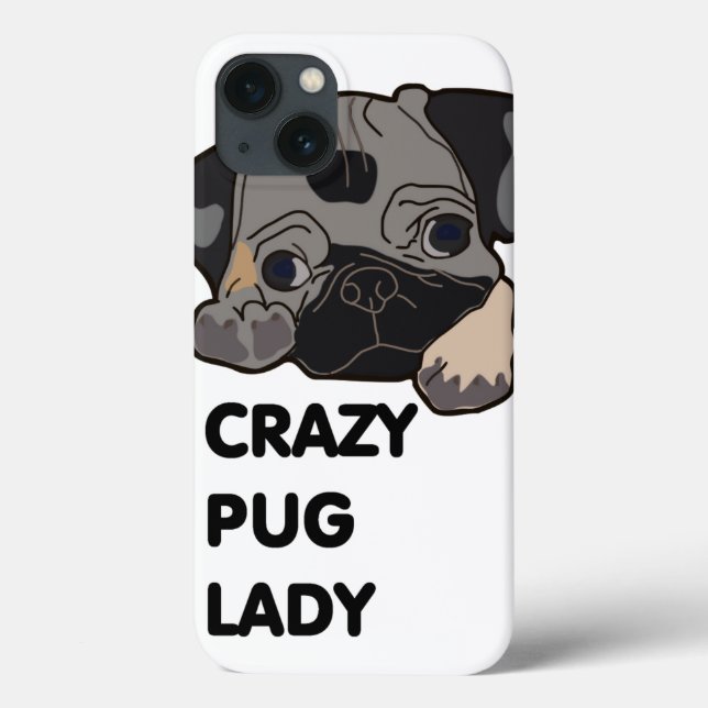 Crazy Pug Lady Case-Mate iPhone Case (Back)