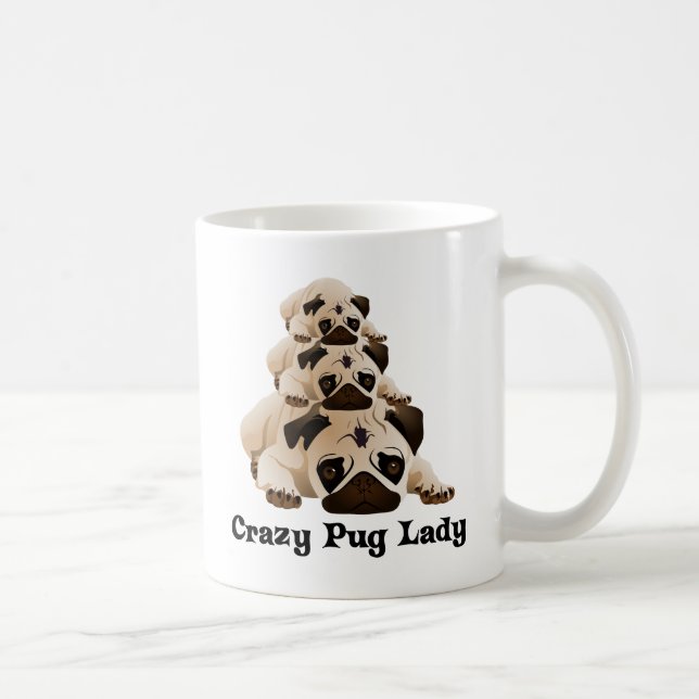 Crazy Pug Lady Coffee Mug (Right)