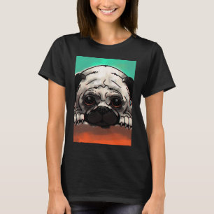 Crazy Pug Lover, wearing a mask. T-Shirt