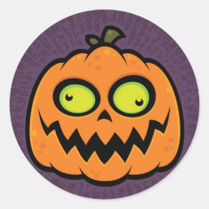Crazy Pumpkin Classic Round Sticker