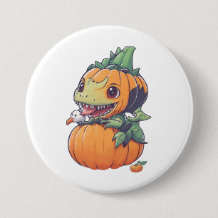 crazy pumpkin trying to eat spooky  7.5 cm round badge