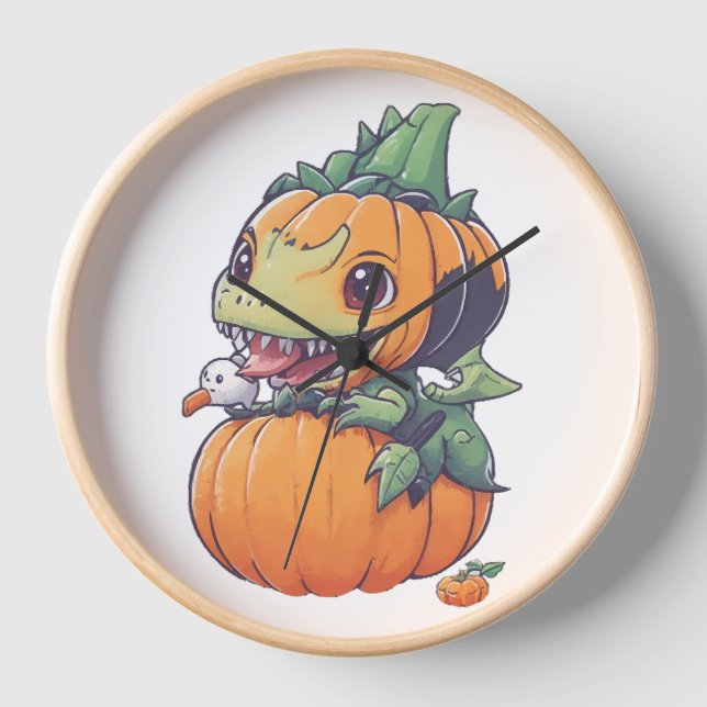 crazy pumpkin trying to eat spooky  clock (Front)