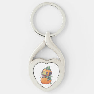 crazy pumpkin trying to eat spooky  key ring