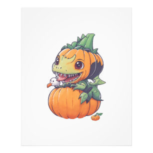 crazy pumpkin trying to eat spooky photo print