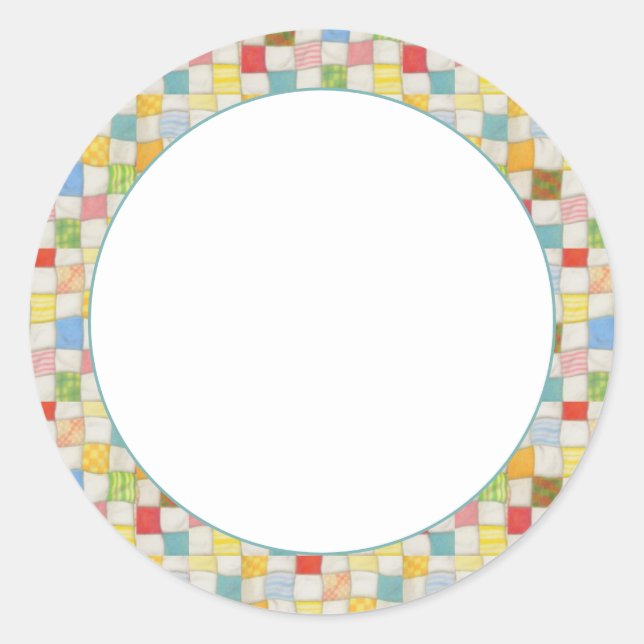 CRAZY QUILT 1.5" Round Matte Stickers (Front)