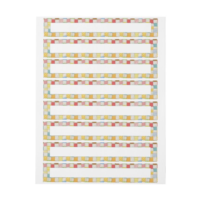 CRAZY QUILT 1"x7.25" Wide Labels (Sheet)