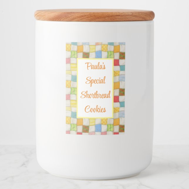 CRAZY QUILT 2"X3" Food Container Label (Vertical) (Front)