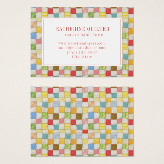 CRAZY QUILT 3.5x2.5 Business Card  (Front & Back)