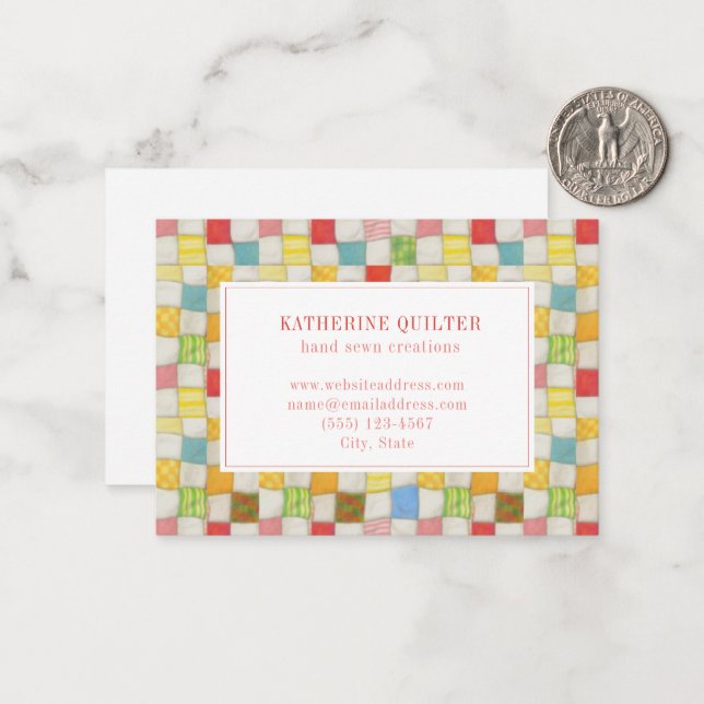 CRAZY QUILT 3.5x2.5 Business Card - Horizontal (Front/Back In Situ)