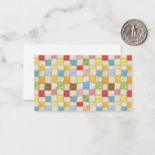 CRAZY QUILT 3.5x2 Flat Card / Horizontal