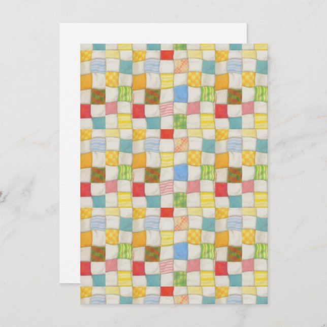 CRAZY QUILT 4.5x6.25 Flat Card / Vertical (Front/Back)