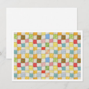 CRAZY QUILT 4.5x6.25 Flat Card / White Horizontal