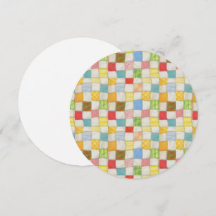 CRAZY QUILT 5.25" Round Flat Card