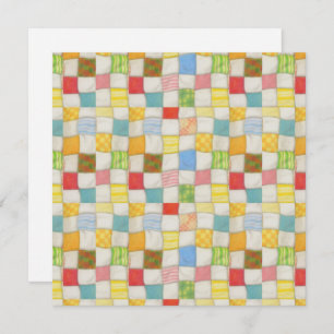 CRAZY QUILT 5.25x5.25 Square Flat Card 