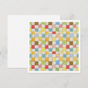 CRAZY QUILT 5.25x5.25 Square Flat Card / White
